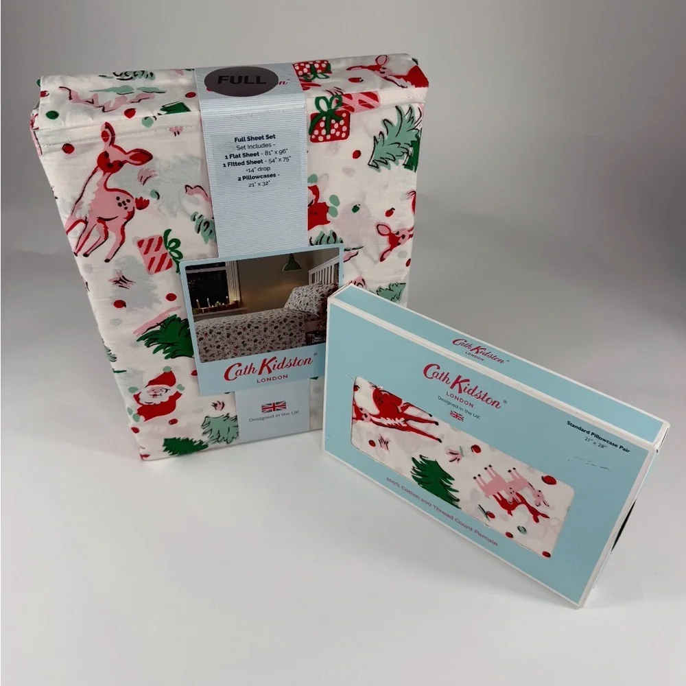 Cath Kidston Ditsy Deer Pink 12 PC Christmas Bundle ~ Precious NWT ~ Full